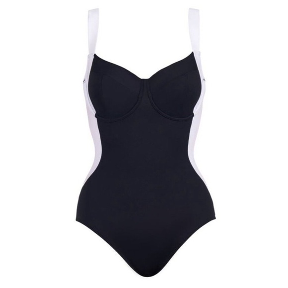 TA3 Lifty Contour Black And White One Piece Reg/Long Shapewear Swimsuit XS D/DD - Picture 12 of 14